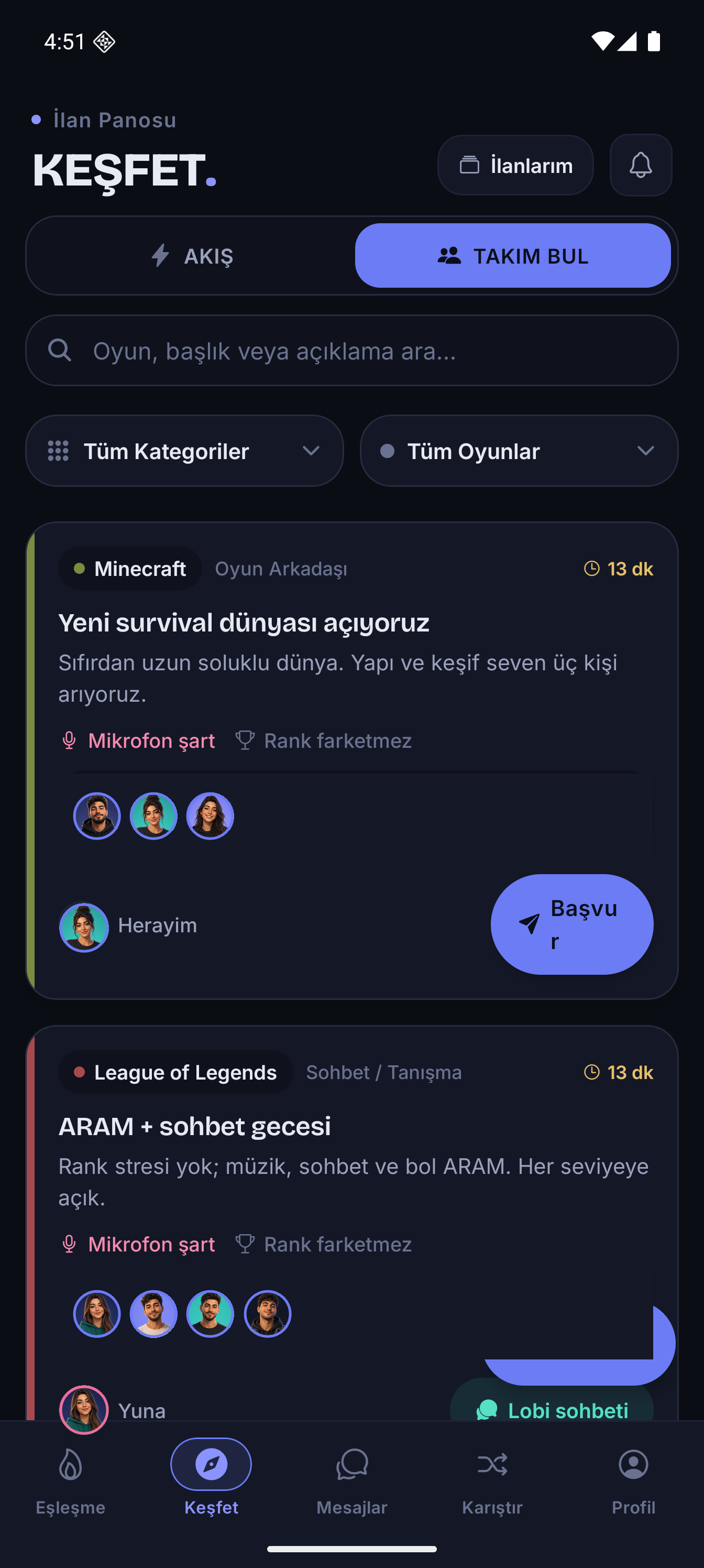 Takım Bul
